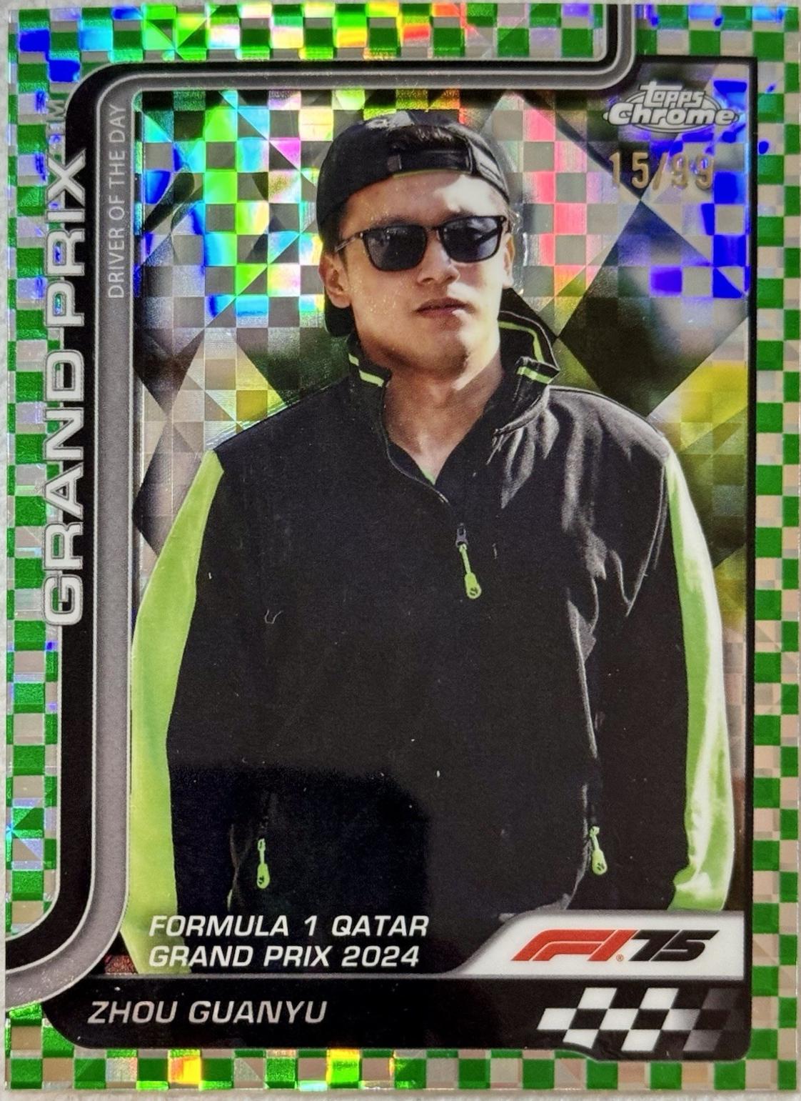 Zhou Guanyu [Green Checker Flag Refractor] #144