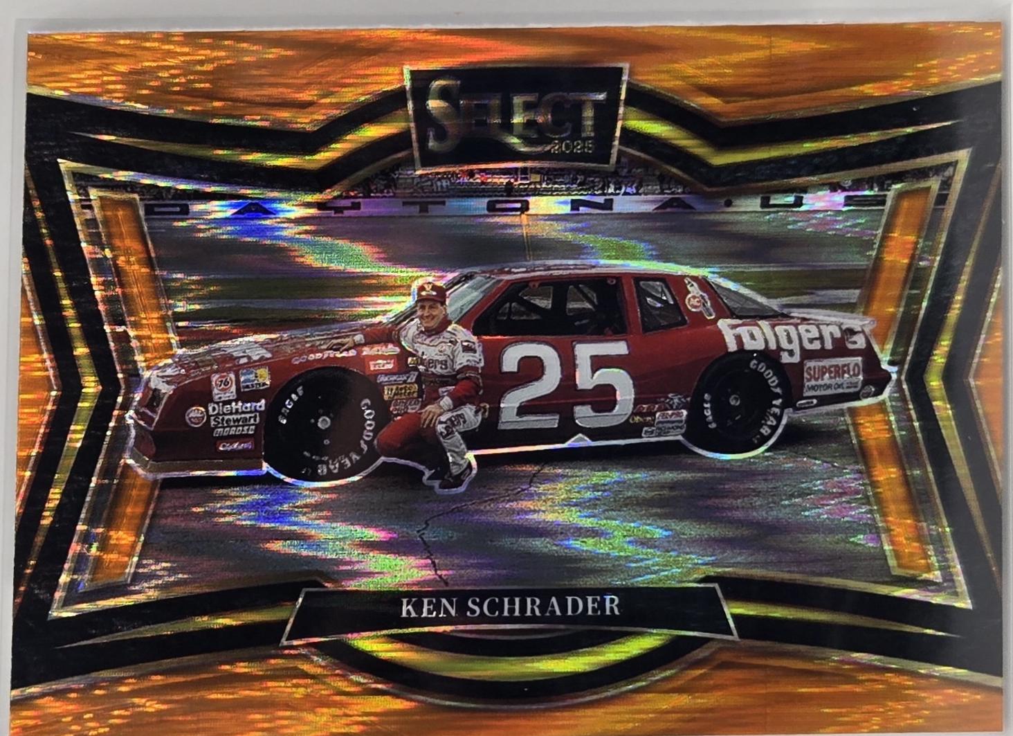 Ken Schrader [Orange Flash Prizm] #129
