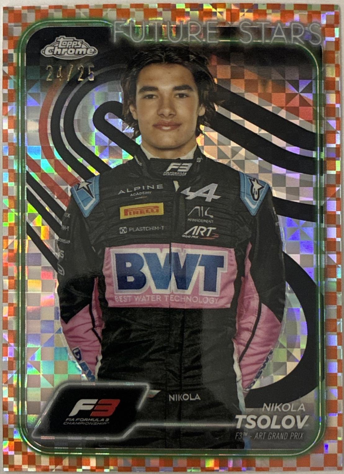 Nikola Tsolov [Checker Flag Orange Refractor] #66