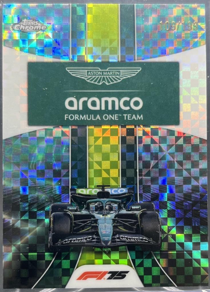 Aston Martin Aramco [Aqua Checker Flag Refractor] #178