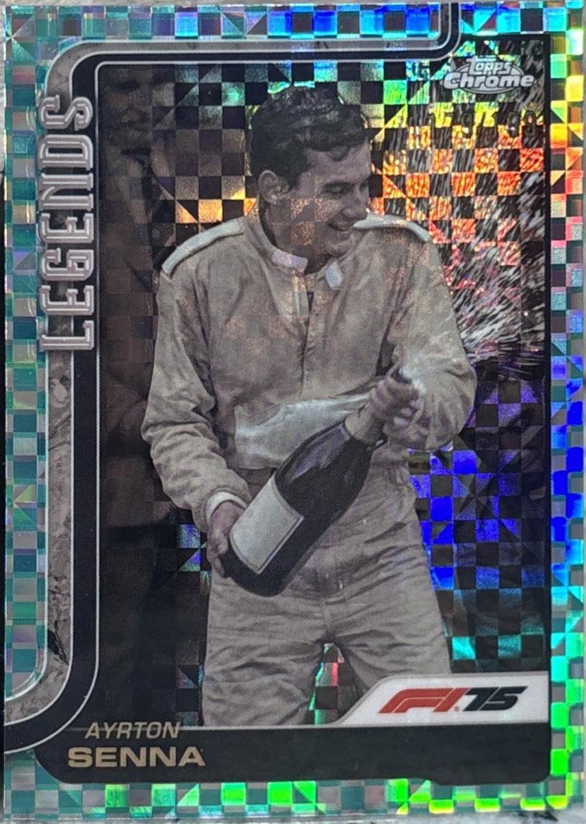 Ayrton Senna [Aqua Checker Flag Refractor] #162