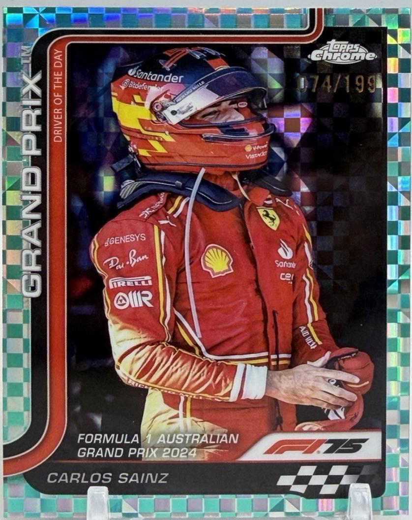 Carlos Sainz [Aqua Checker Flag Refractor] #124