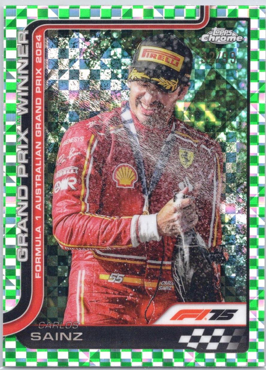 Carlos Sainz [Green Checker Flag Refractor] #95
