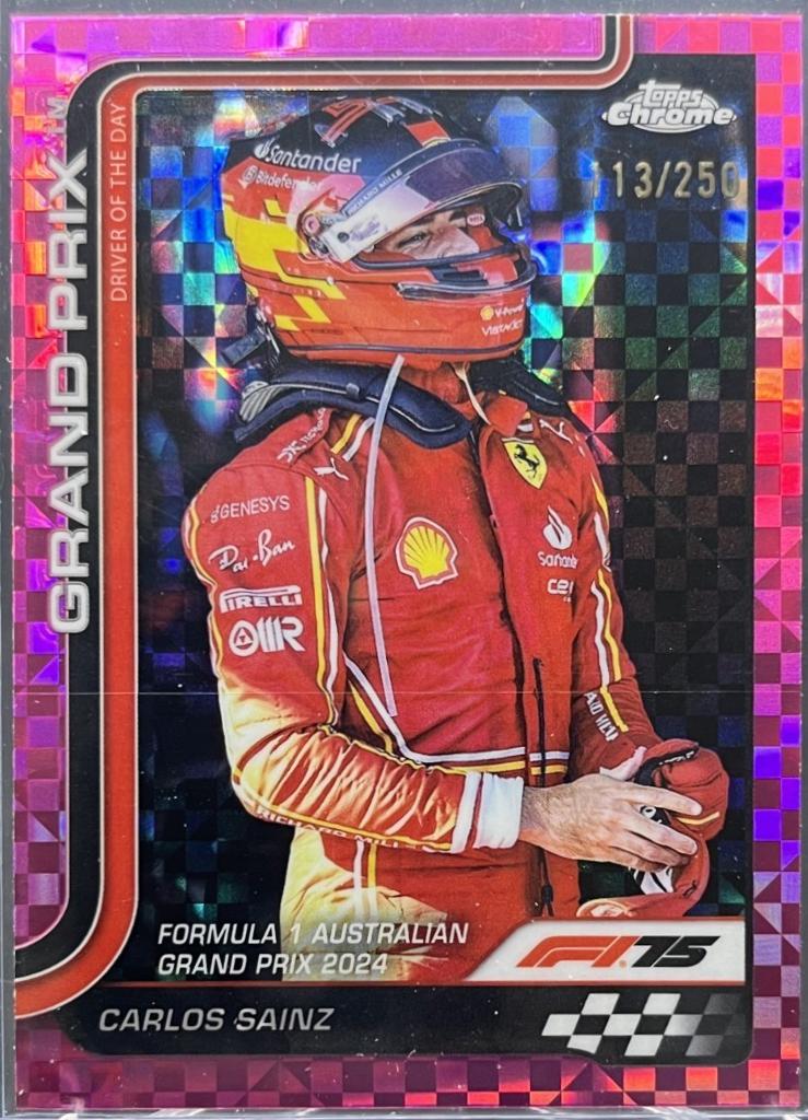 Carlos Sainz [Pink Checker Flag Refractor] #124