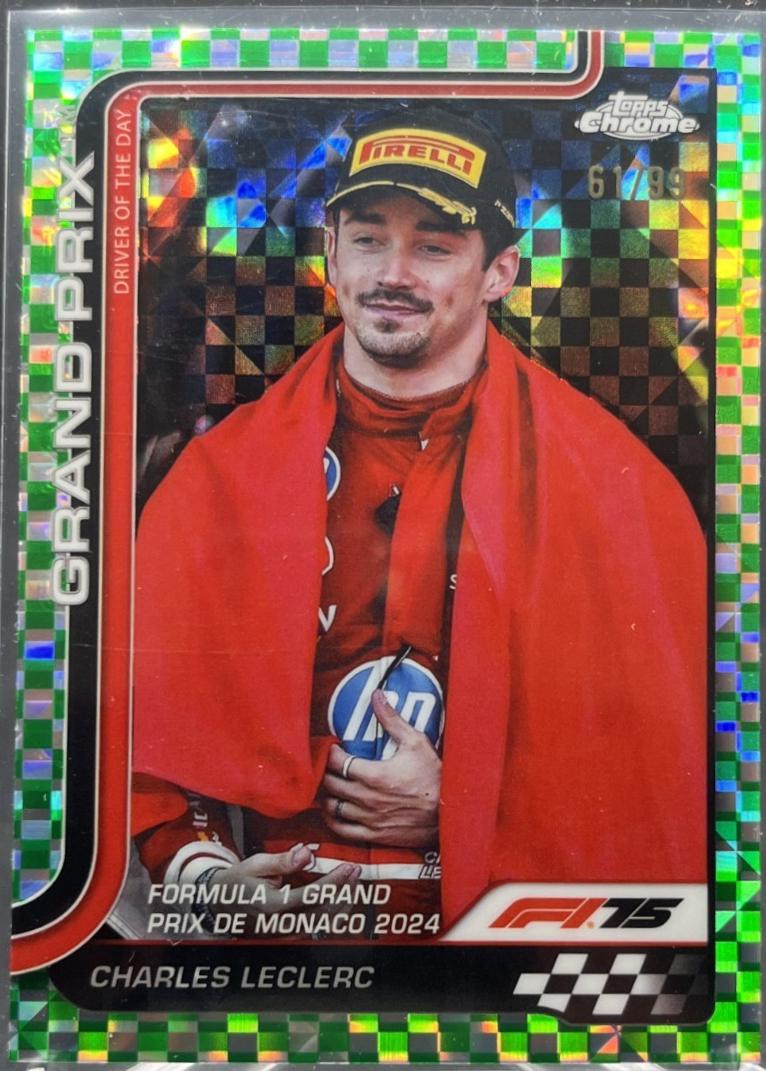 Charles Leclerc [Green Checker Flag Refractor] #129