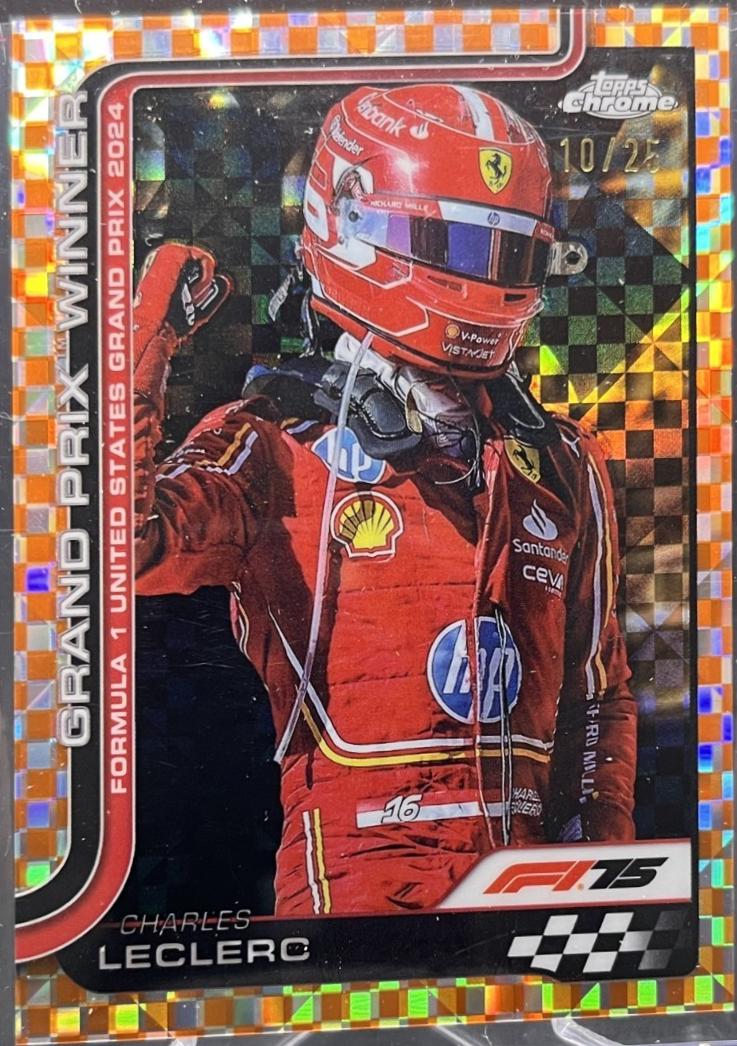 Charles Leclerc [Orange Checker Flag Refractor] #111