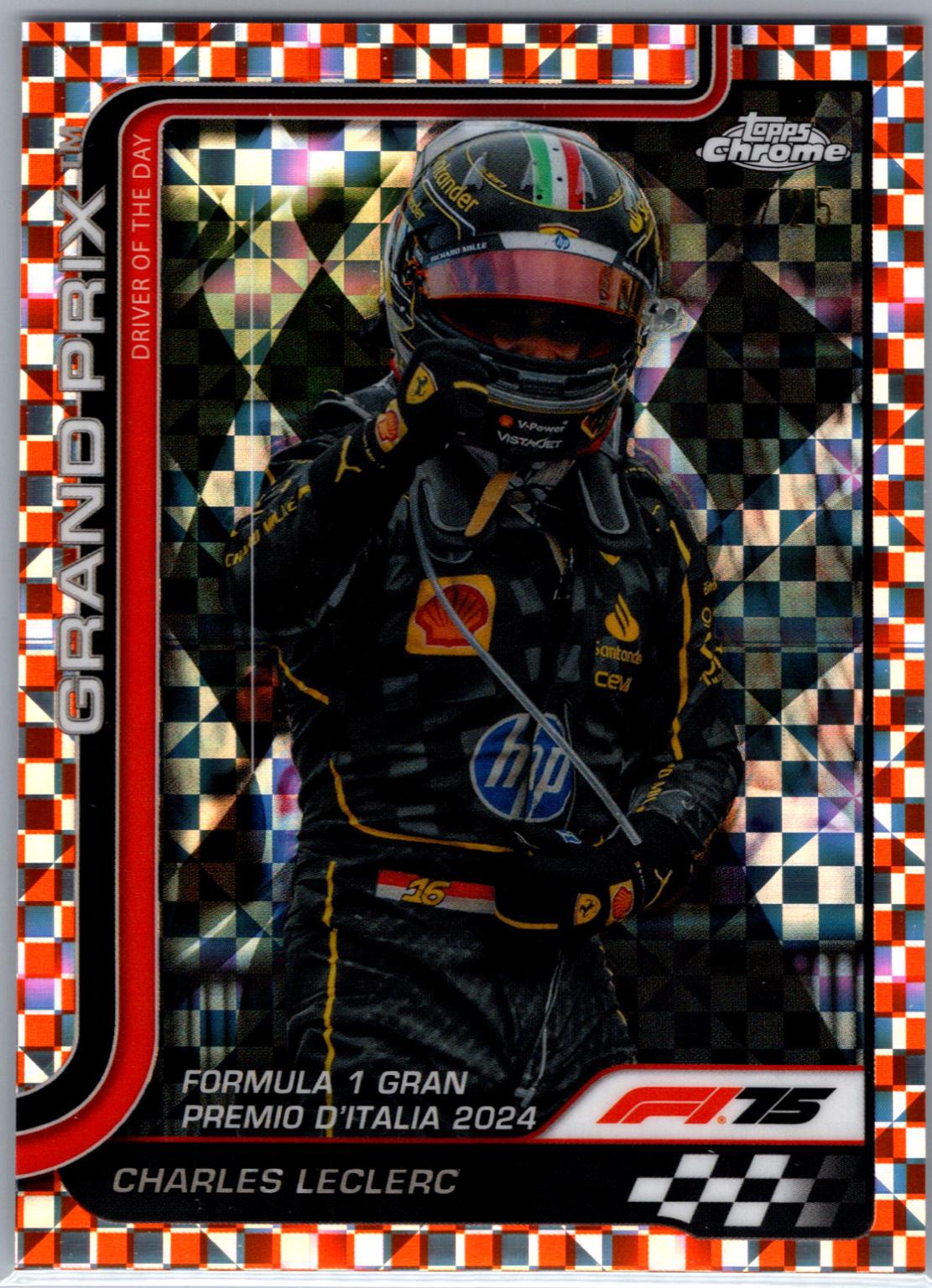 Charles Leclerc [Orange Checker Flag Refractor] #137