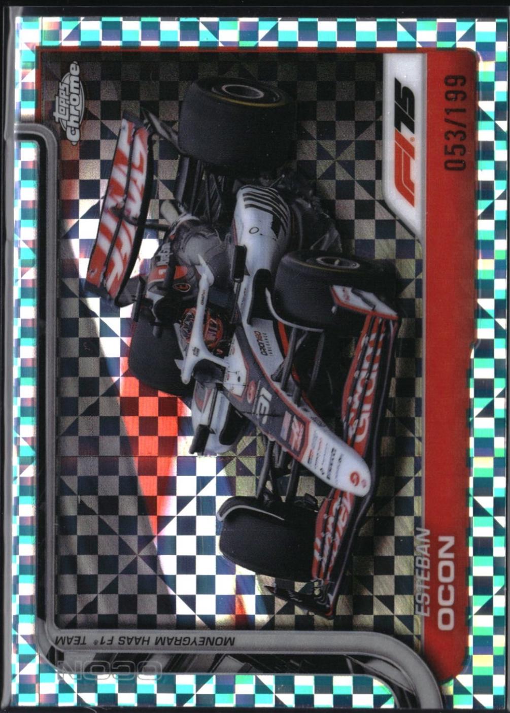 Esteban Ocon [Aqua Checker Flag Refractor] #85
