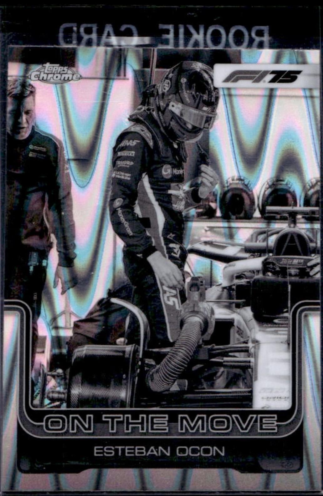 Esteban Ocon [Black White RayWave Refractor] #190
