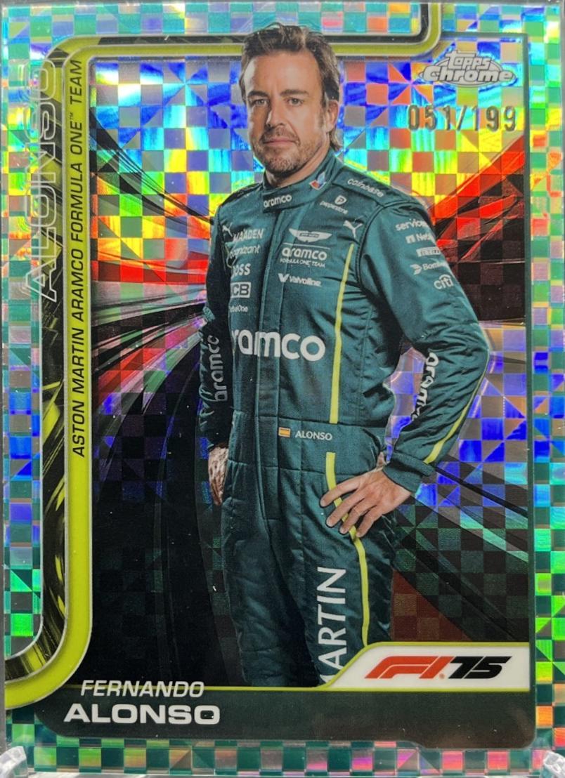 Fernando Alonso [Aqua Checker Flag Refractor] #9