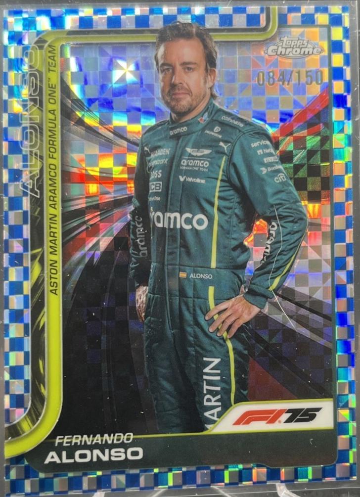 Fernando Alonso [Blue Checker Flag Refractor] #9