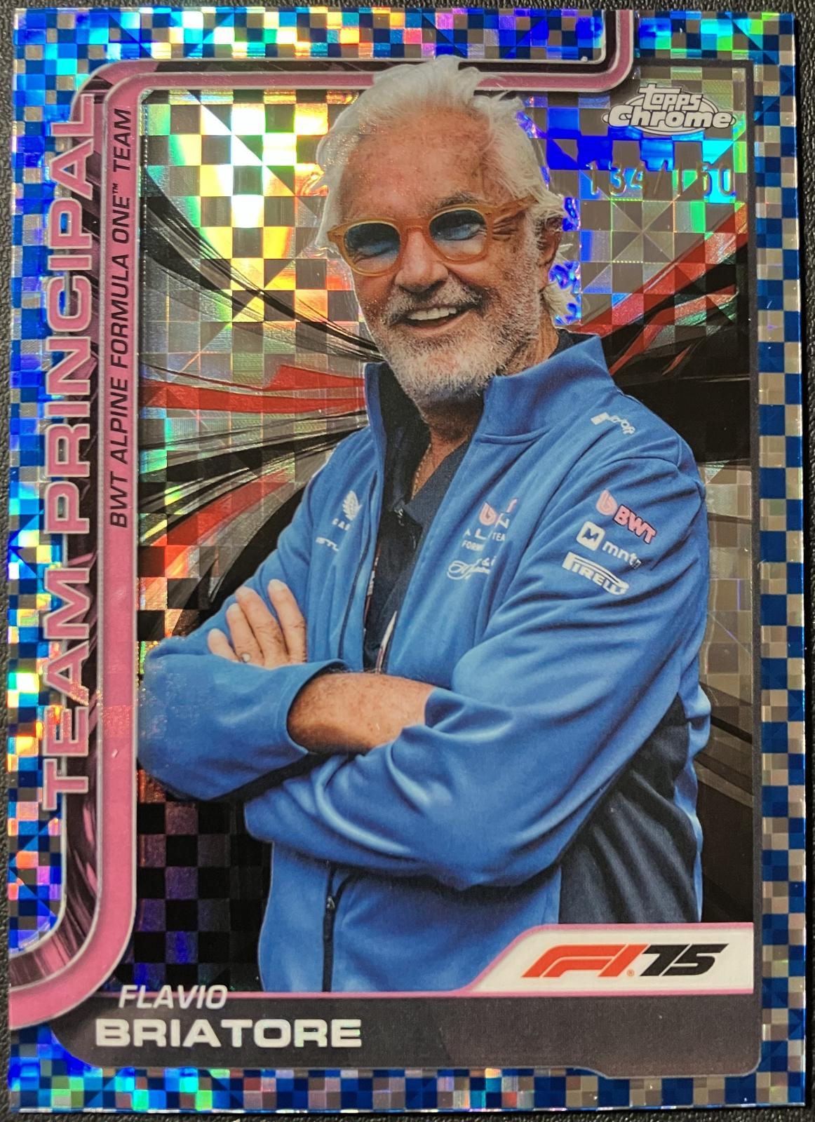 Flavio Briatore [Blue Checker Flag Refractor] #199