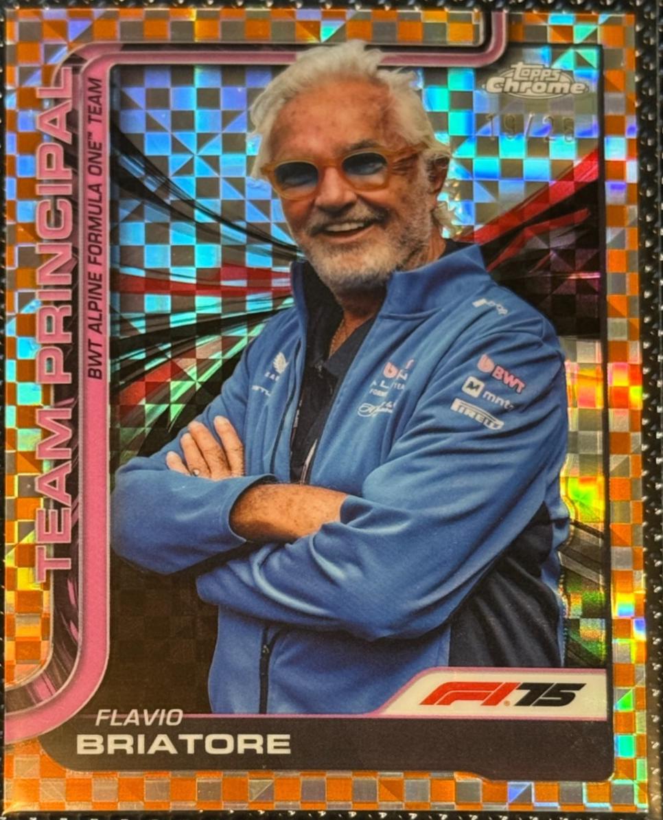 Flavio Briatore [Orange Checker Flag Refractor] #199