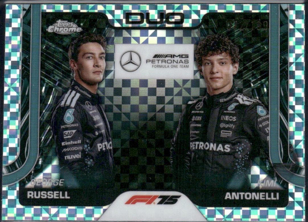 George Russell / Kimi Antonelli [Aqua Checker Flag Refractor] #167