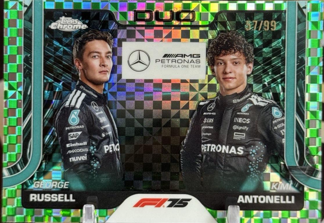 George Russell / Kimi Antonelli [Green Checker Flag Refractor] #167