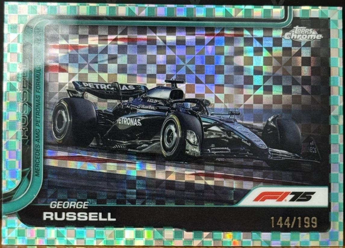 George Russell [Aqua Checker Flag Refractor] #79