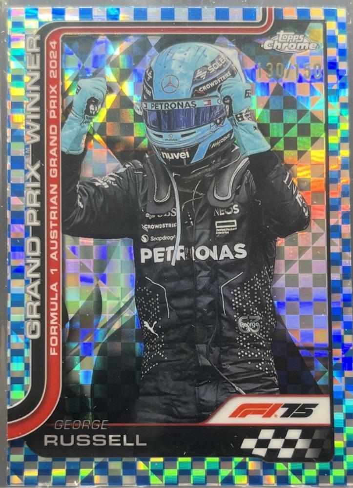 George Russell [Blue Checker Flag Refractor] #103