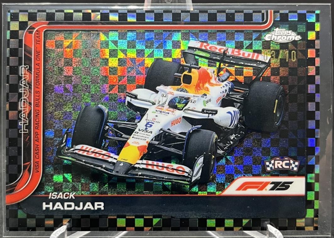 Isack Hadjar [Black Checker Flag Refractor] #84