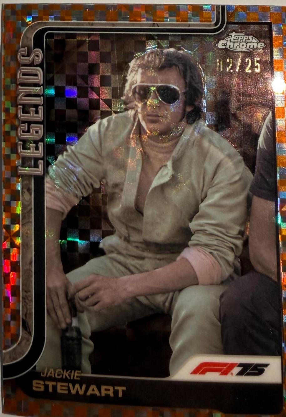 Jackie Stewart [Orange Checker Flag Refractor] #154