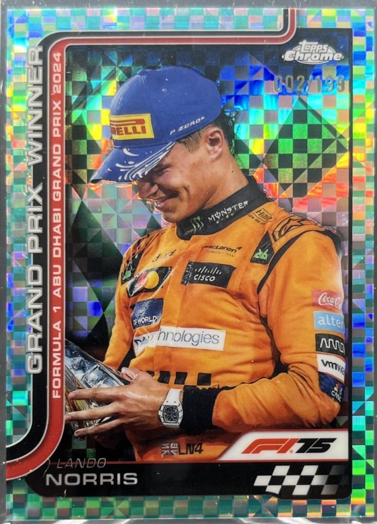 Lando Norris [Aqua Checker Flag Refractor] #116