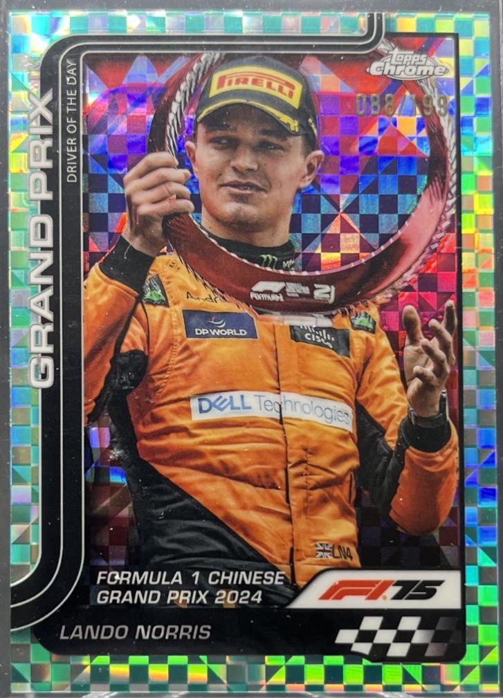 Lando Norris [Aqua Checker Flag Refractor] #126