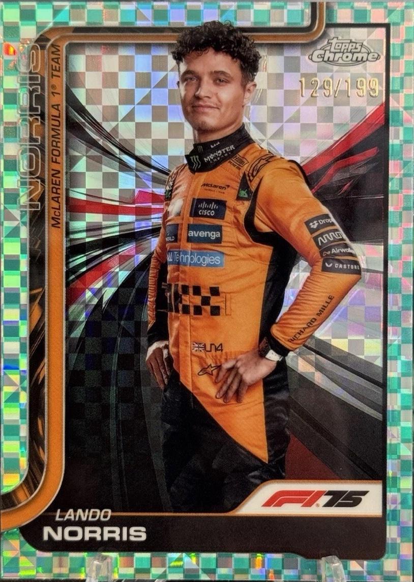 Lando Norris [Aqua Checker Flag Refractor] #5
