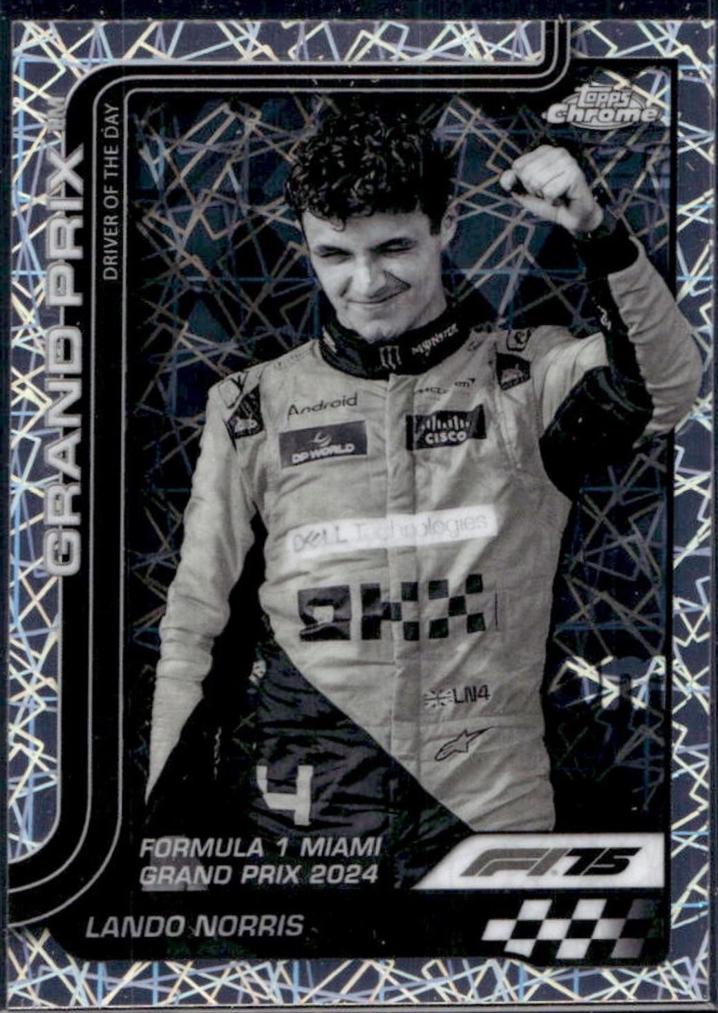 Lando Norris [Black White Lazer Refractor] #127