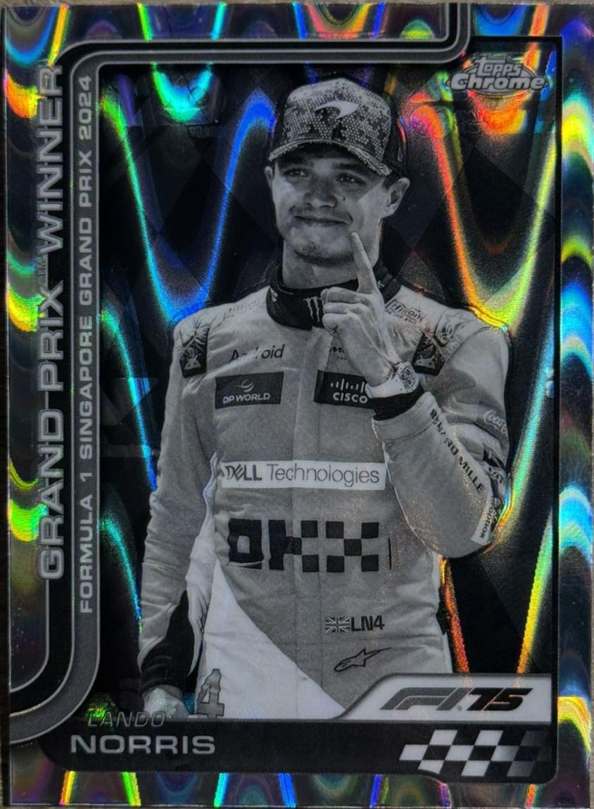 Lando Norris [Black White RayWave Refractor] #110
