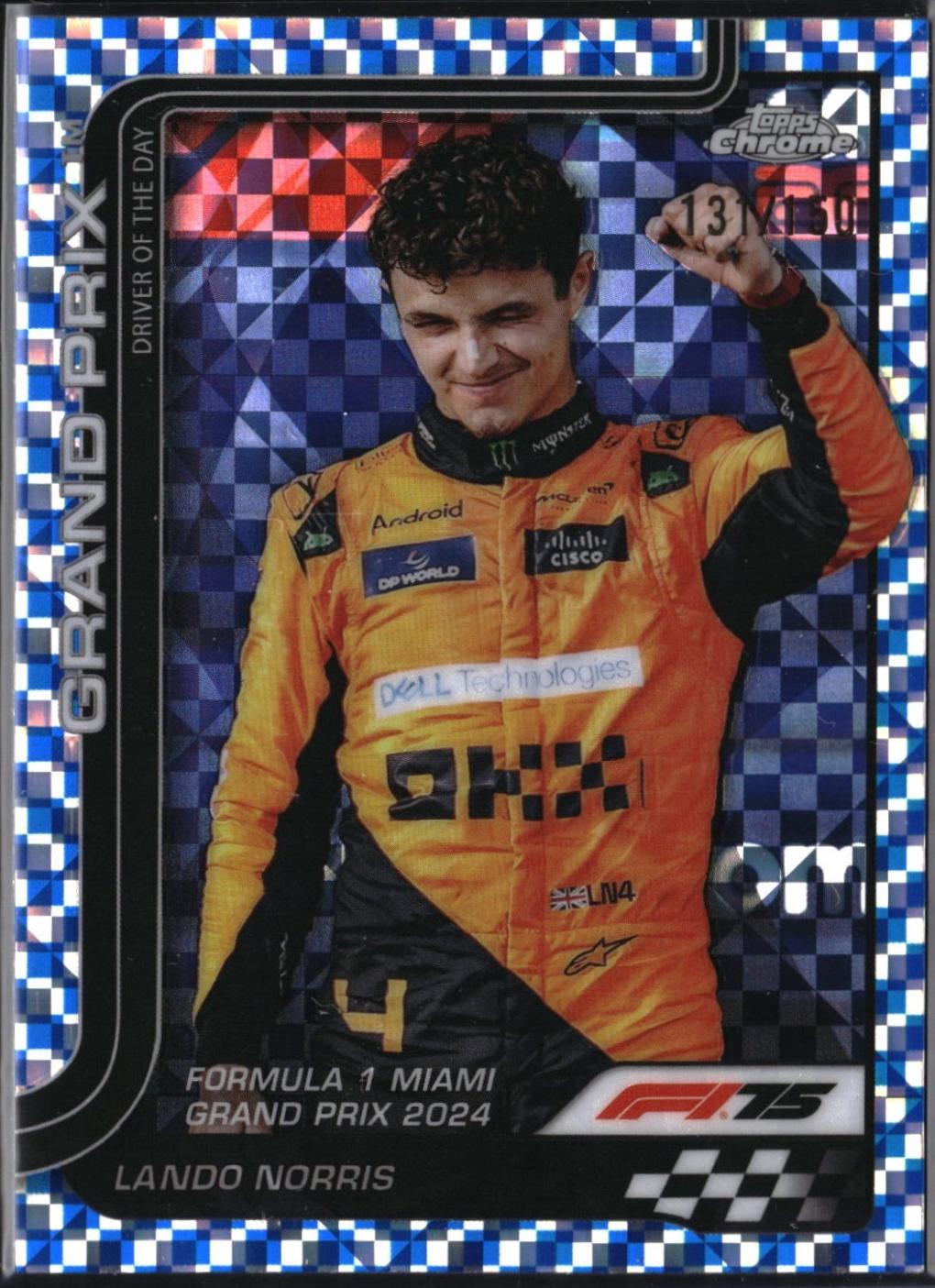 Lando Norris [Blue Checker Flag Refractor] #127