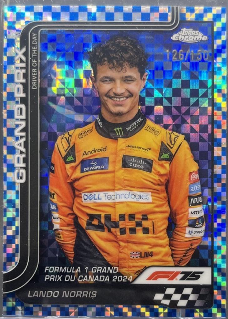 Lando Norris [Blue Checker Flag Refractor] #130