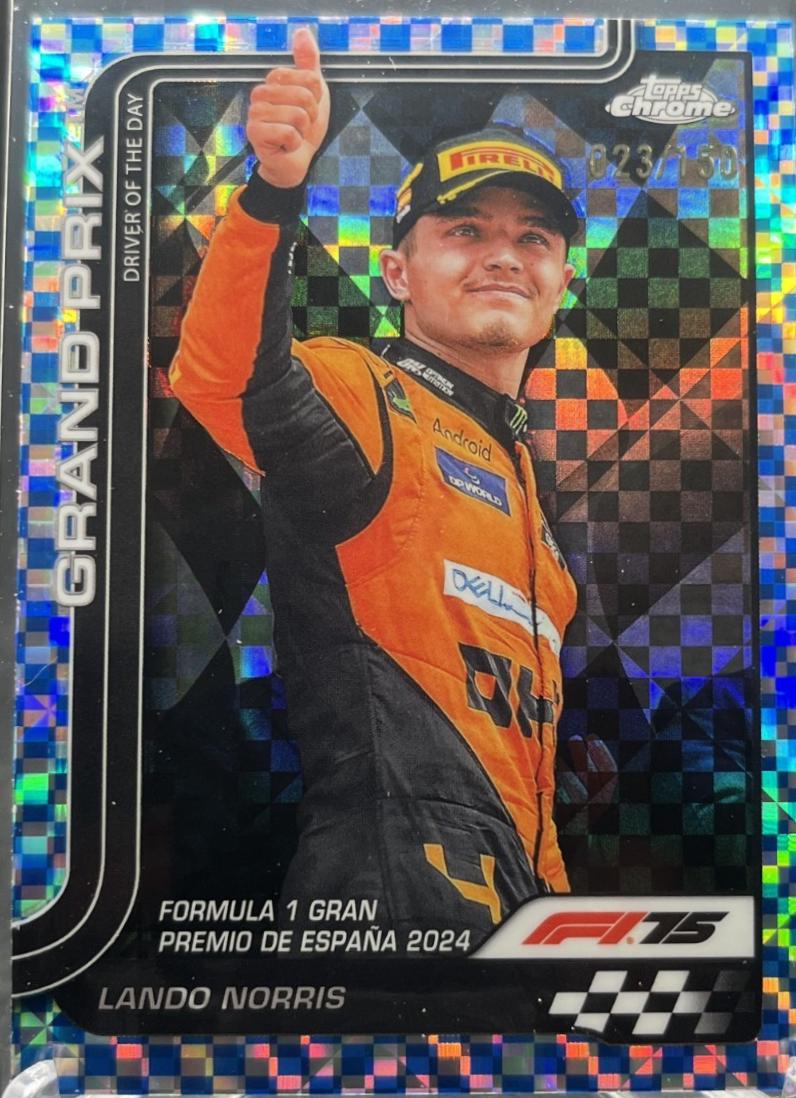Lando Norris [Blue Checker Flag Refractor] #131