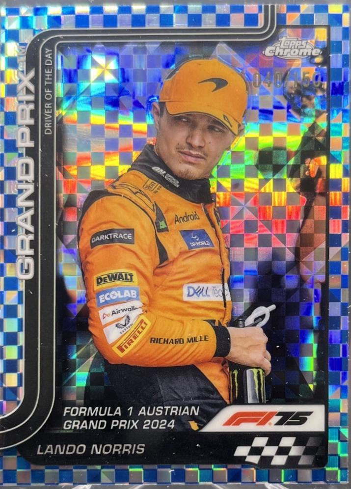 Lando Norris [Blue Checker Flag Refractor] #132