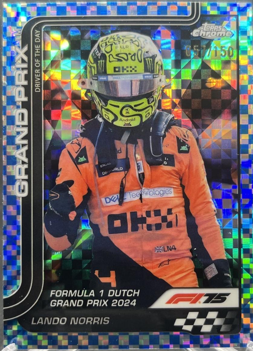 Lando Norris [Blue Checker Flag Refractor] #136
