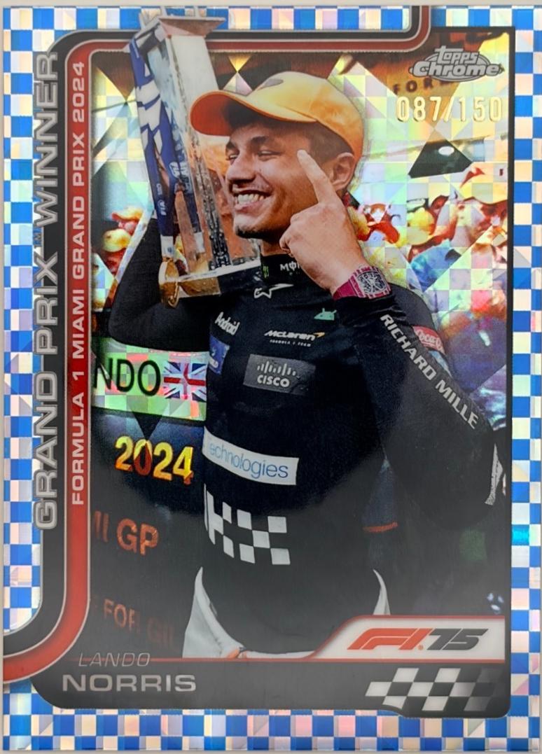 Lando Norris [Blue Checker Flag Refractor] #98