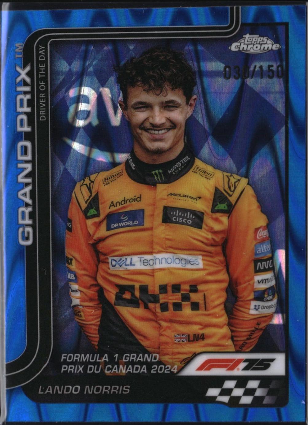 Lando Norris [Blue RayWave Refractor] #130