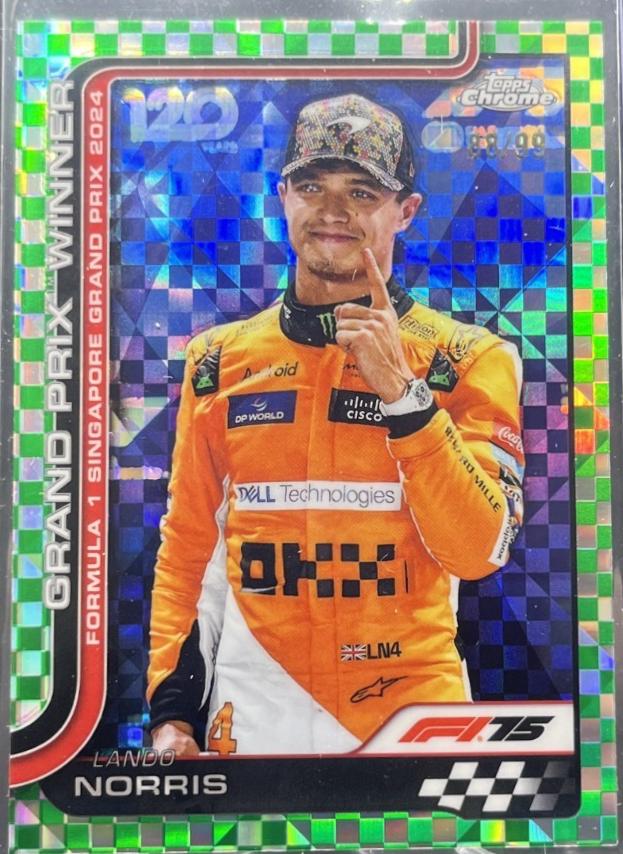 Lando Norris [Green Checker Flag Refractor] #110