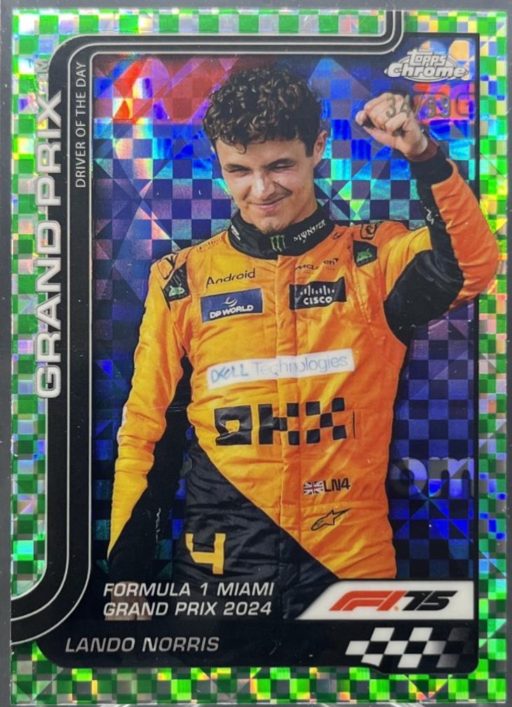 Lando Norris [Green Checker Flag Refractor] #127
