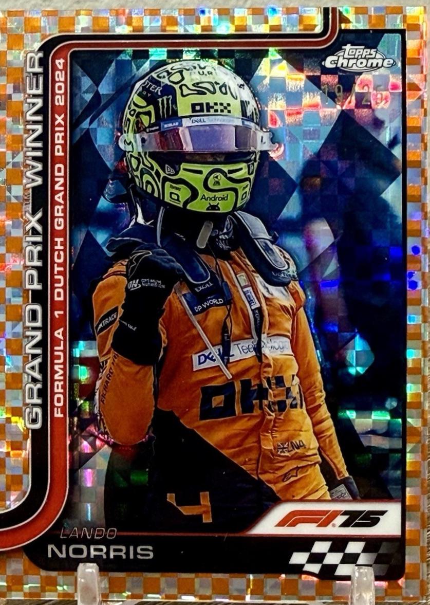 Lando Norris [Orange Checker Flag Refractor] #107