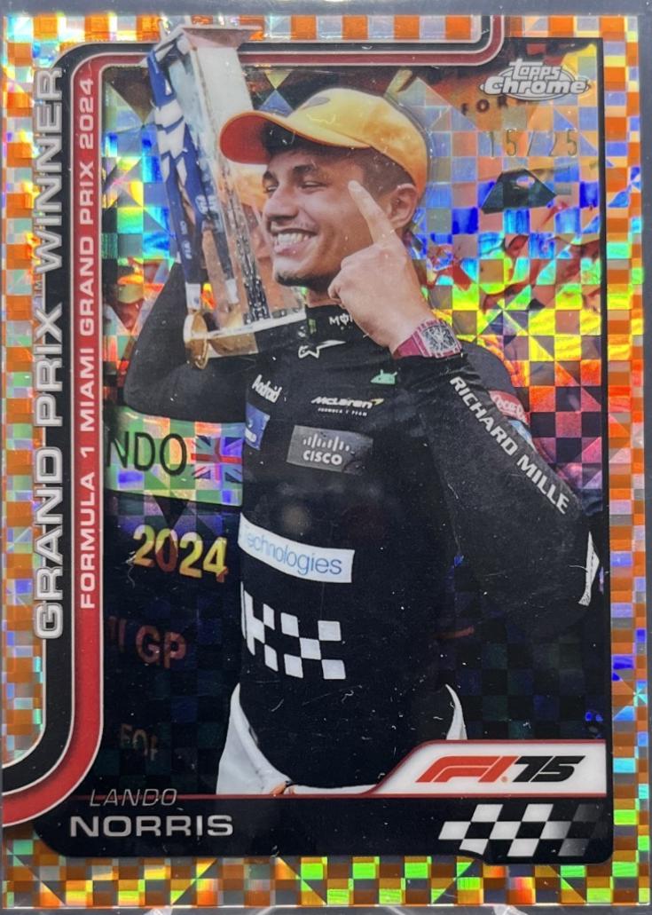 Lando Norris [Orange Checker Flag Refractor] #98