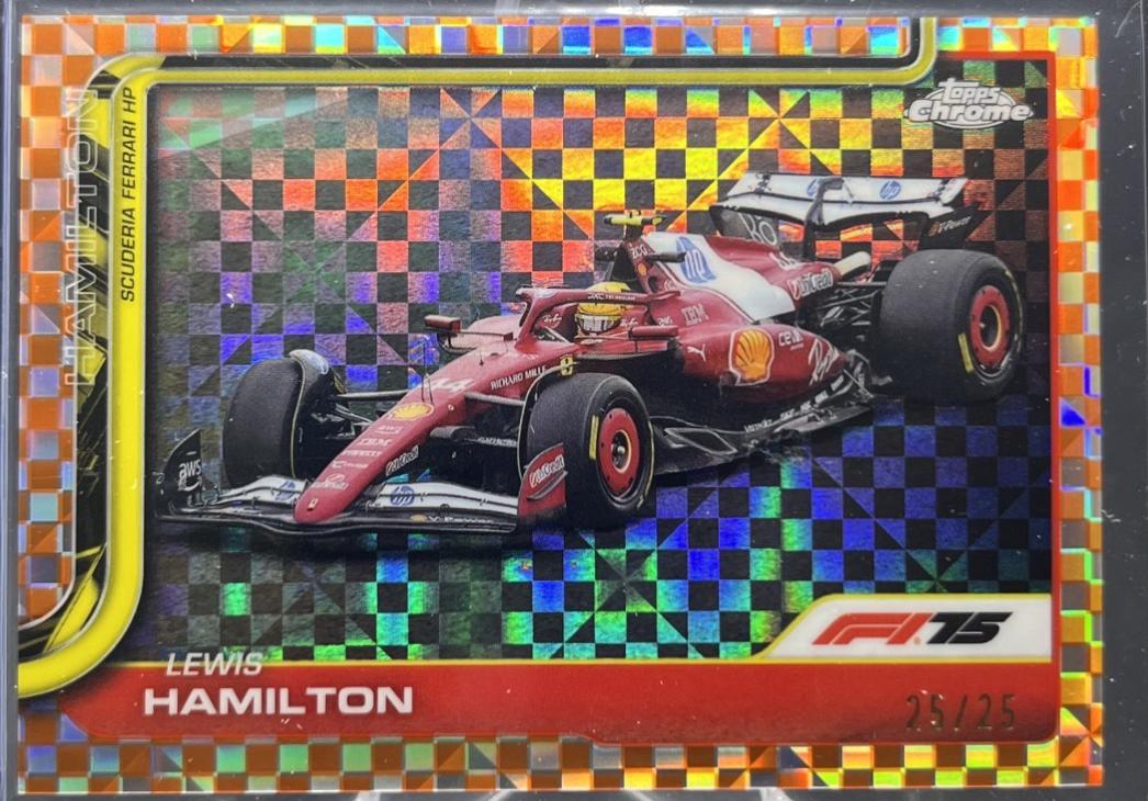 Lewis Hamilton [Orange Checker Flag Refractor] #76