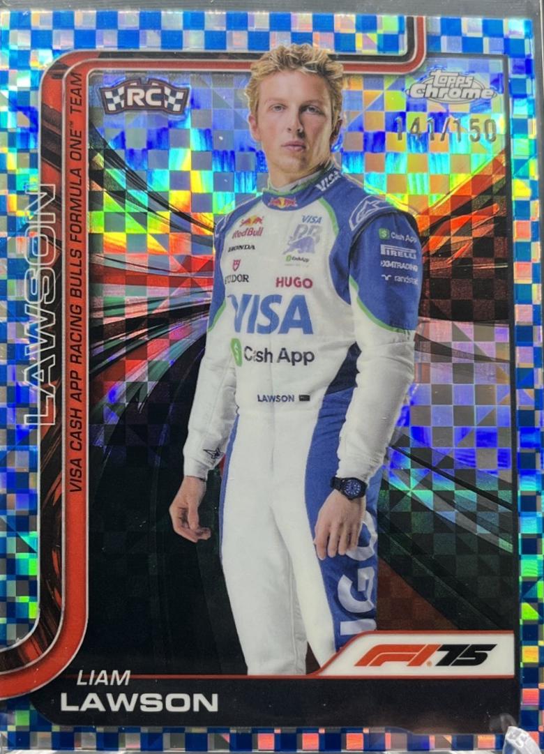 Liam Lawson [Blue Checker Flag Refractor] #11