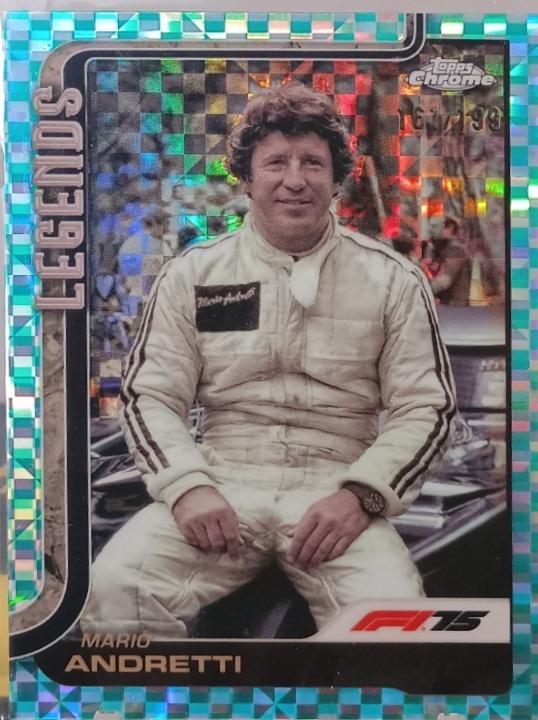 Mario Andretti [Aqua Checker Flag Refractor] #161