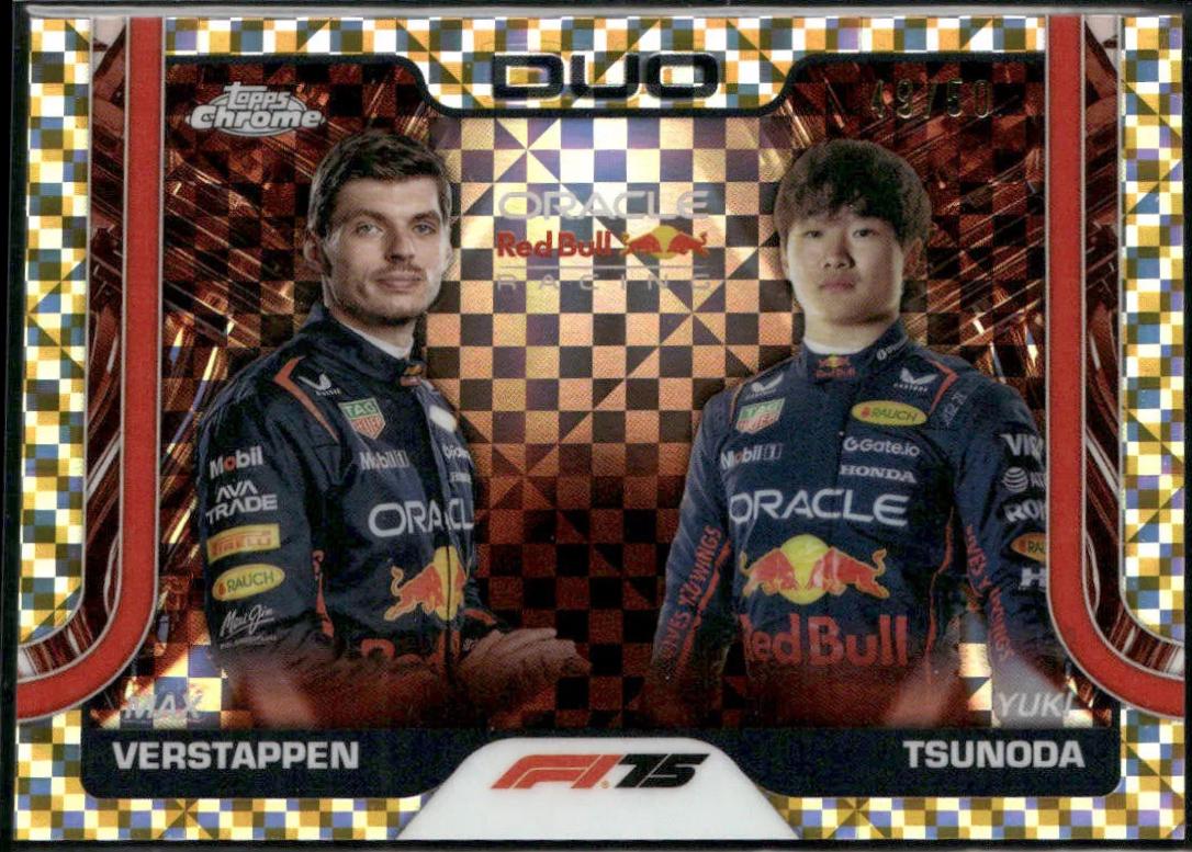 Max Verstappen / Yuki Tsunoda [Gold Checker Flag Refractor] #164