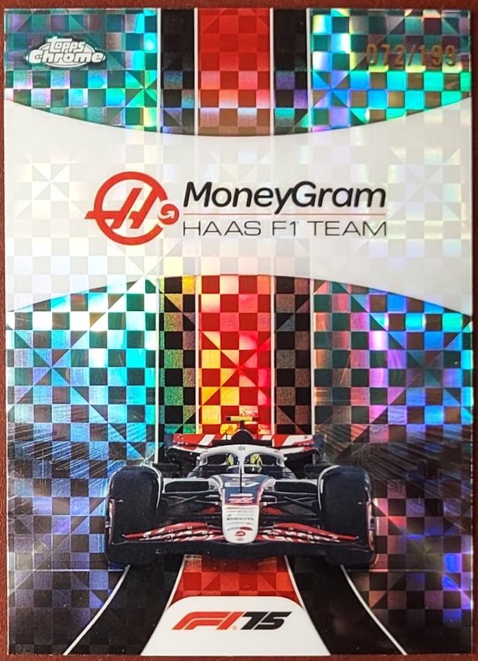 MoneyGram Haas F1 Team [Aqua Checker Flag Refractor] #180