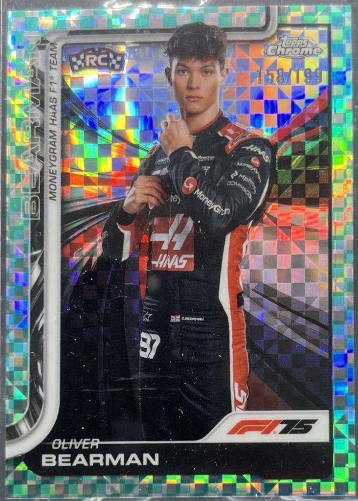 Oliver Bearman [Aqua Checker Flag Refractor] #14