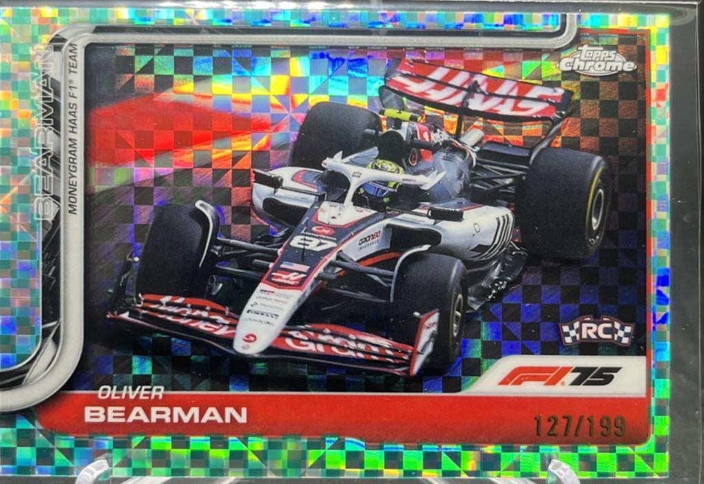 Oliver Bearman [Aqua Checker Flag Refractor] #86