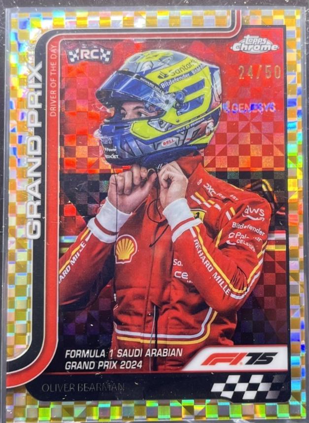Oliver Bearman [Gold Checker Flag Refractor] #123