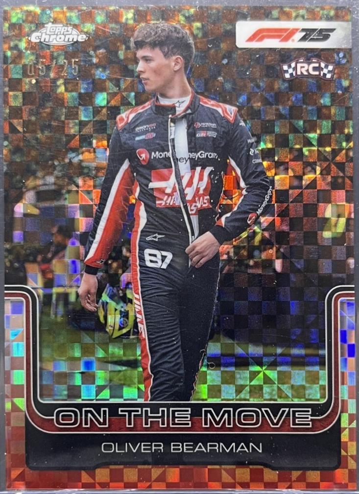 Oliver Bearman [Orange Checker Flag Refractor] #186