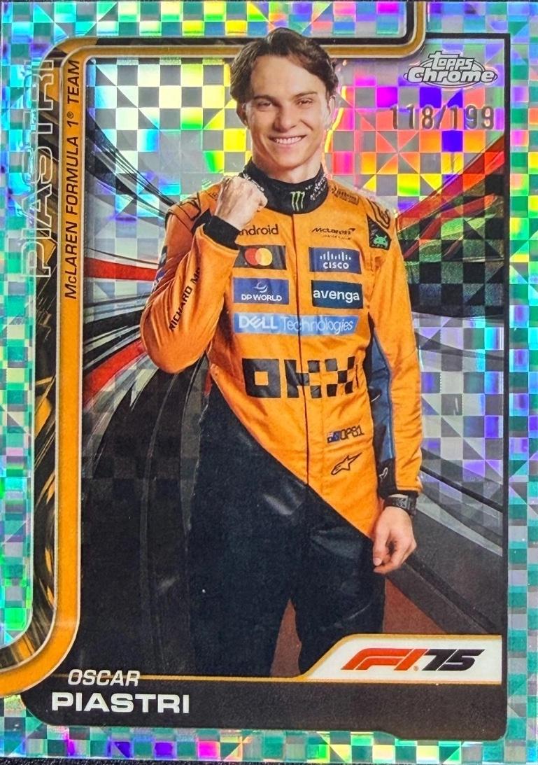 Oscar Piastri [Aqua Checker Flag Refractor] #6
