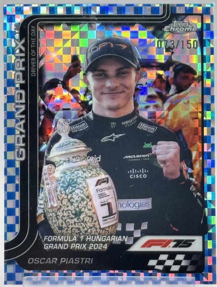 Oscar Piastri [Blue Checker Flag Refractor] #134